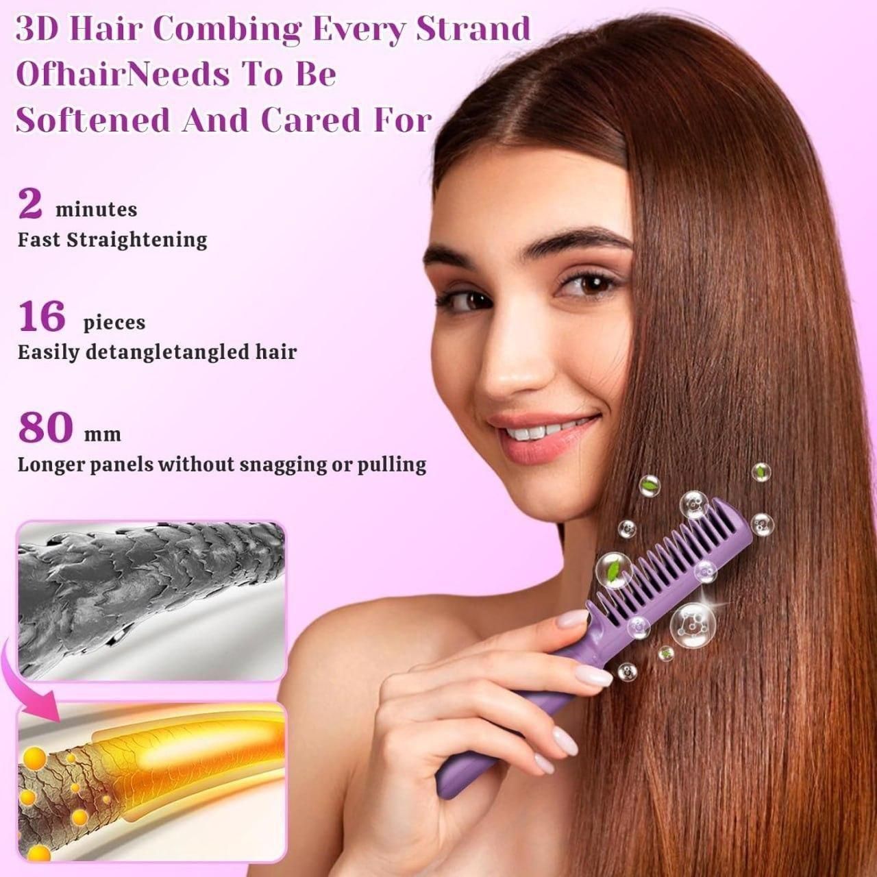 StyleGo Cordless Mini Straightener — Rechargeable Hot Comb for Instant Sleek Hair Anywhere