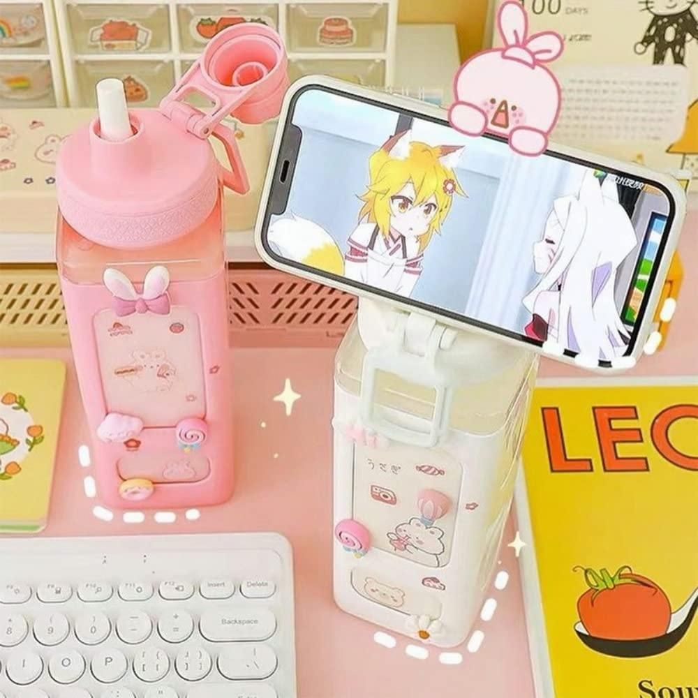 Kawaii Sip Buddy Bottle — 700ml Cute Straw Water Bottle with Leak-Proof Lid