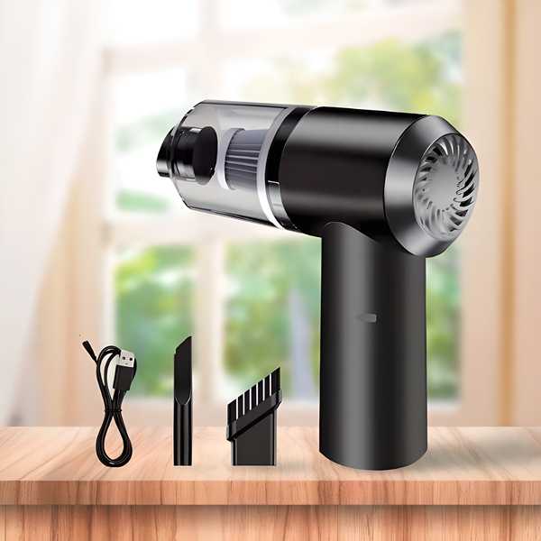 CleanJet 2-in-1 Mini Vacuum & Air Blower — Wireless Rechargeable Dust Buster for Car, Home & Gadgets